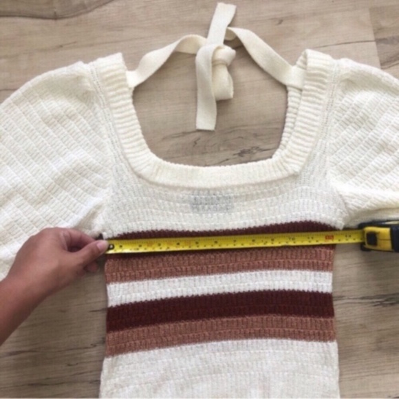 MINKPINK White and Brown Striped Blouse - Picture 5 of 6